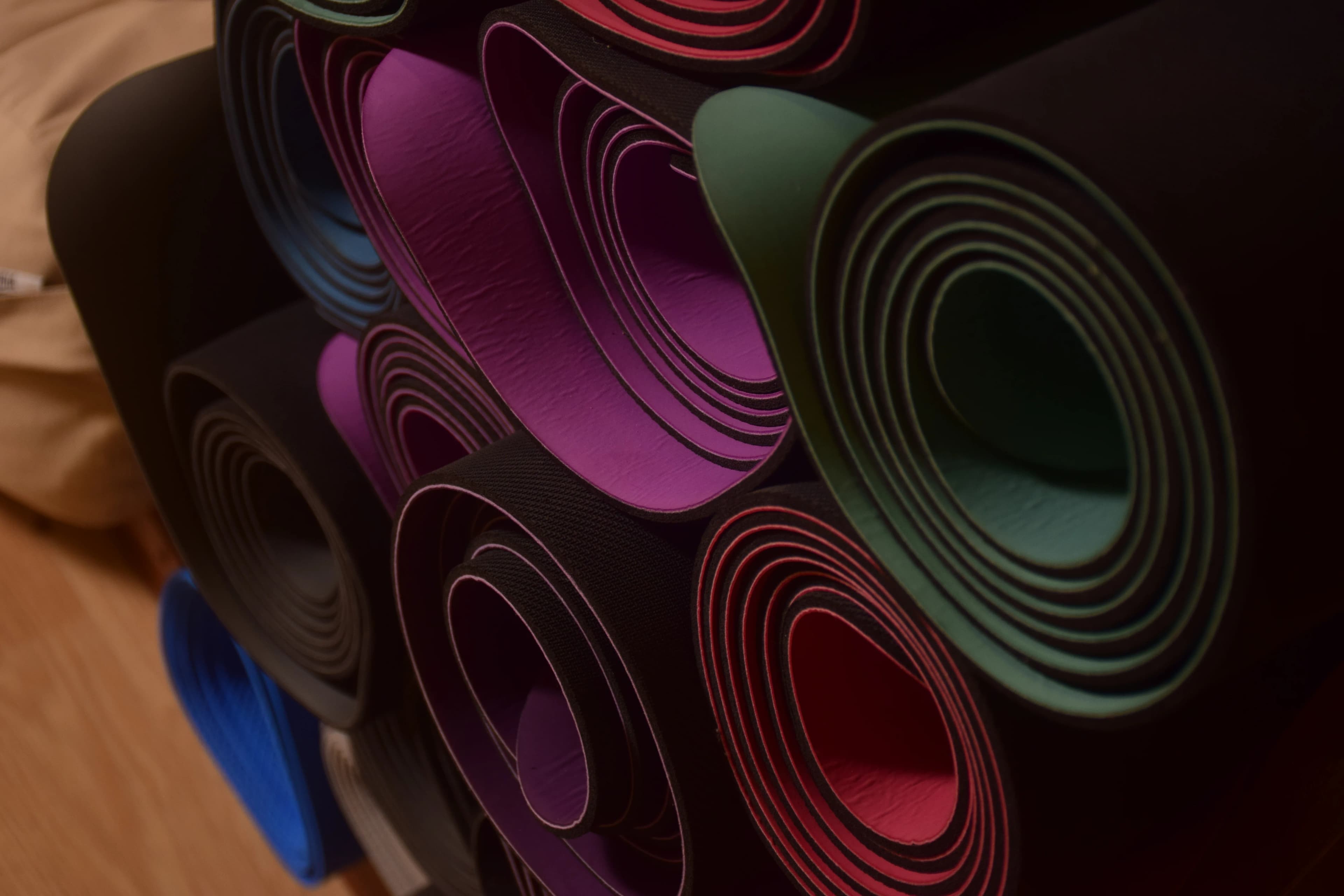Mats rolled and ready for the next breath