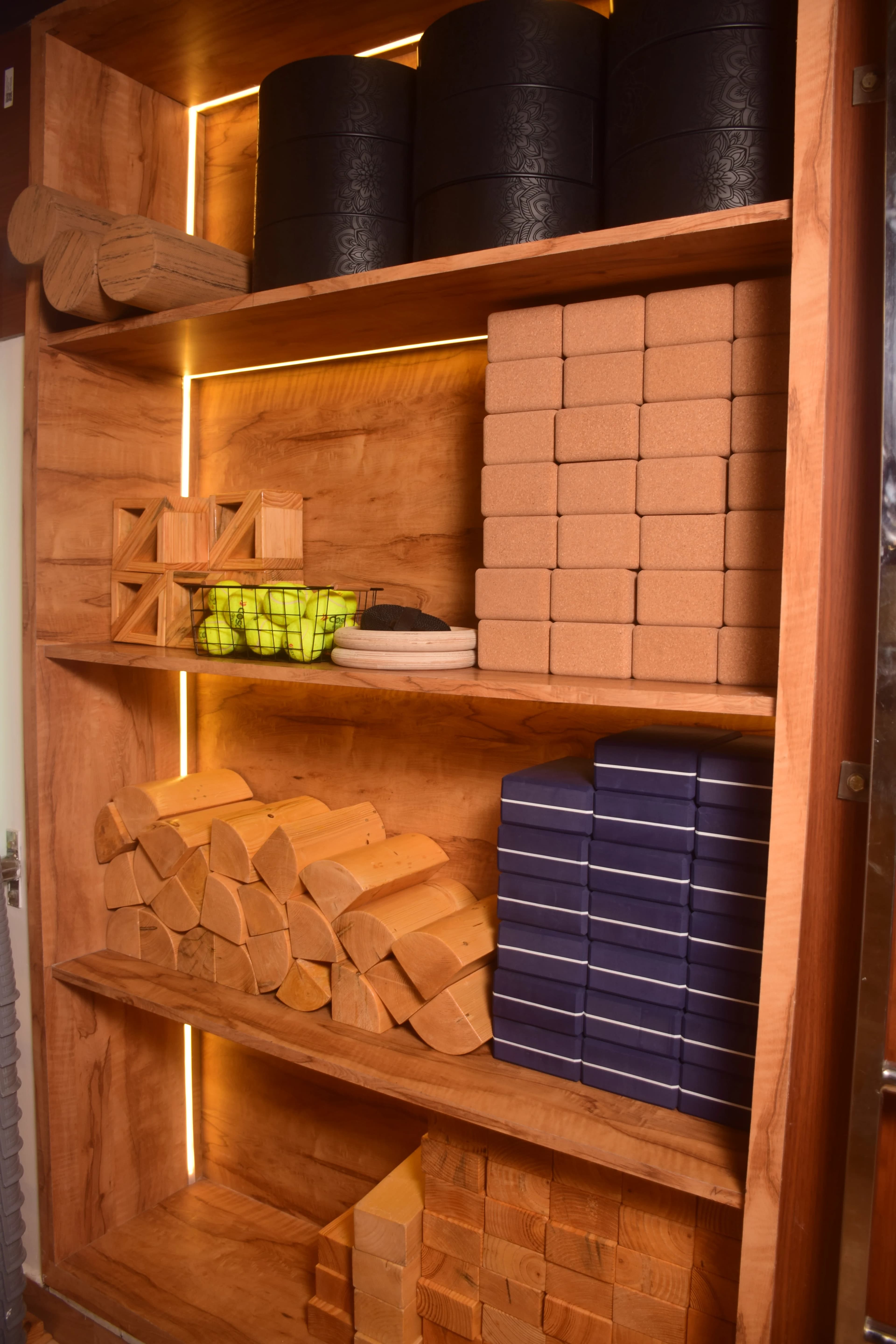 Blocks, bolsters and props for supported practice